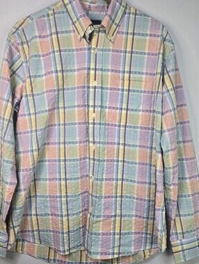 VINEYARD PLACE Men Size L Pastel Plaid Button-Down Shirt - Multicolor NWT